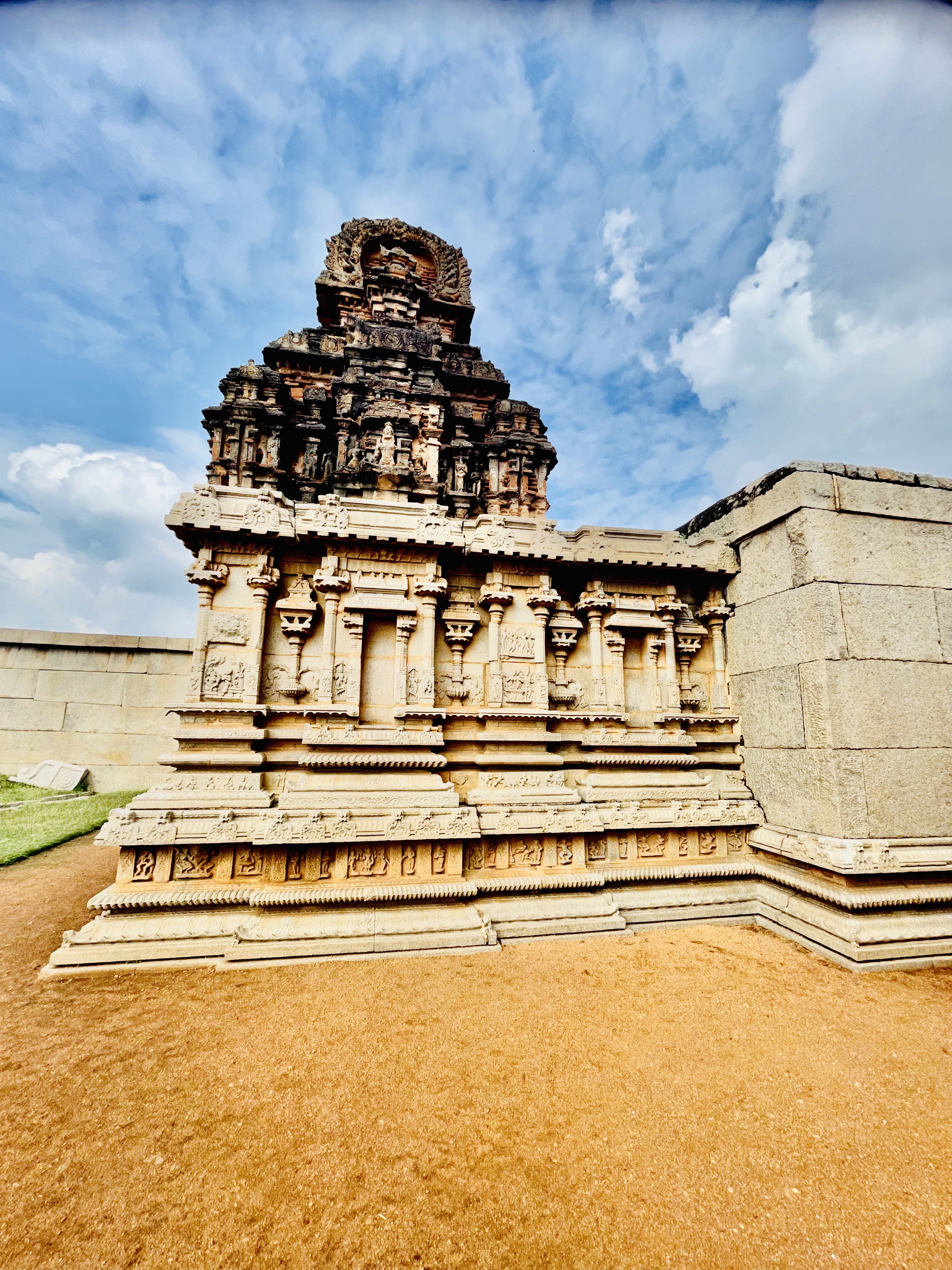 A temple inside the Hazara Rama temple complex. Hampi, Karnataka.