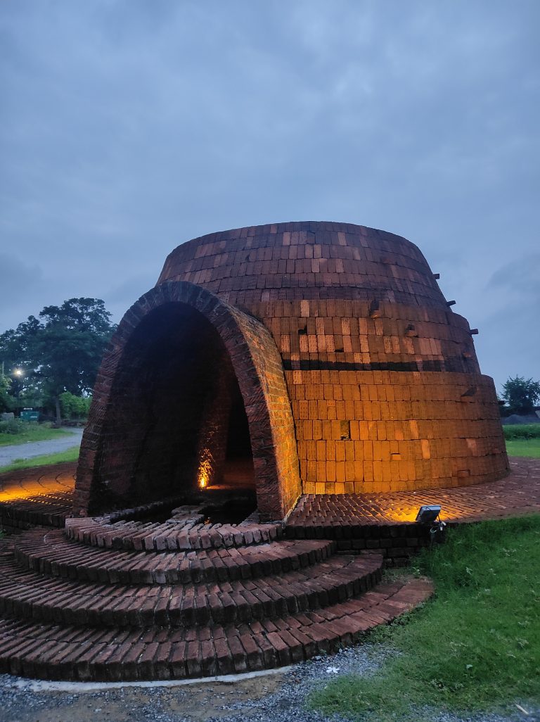 Brick Temple, a homage to local brick-makers, by Swiss artist Jacques Kaufmann, Art Ichol, Maihar
#WCBhopal