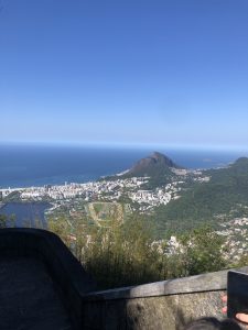 View of Rio de Janeiro from inside the Christ the Redeemer statue.

