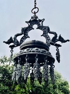 A hanging traditional lamp from Bagmati, Kathmandu, Nepal.