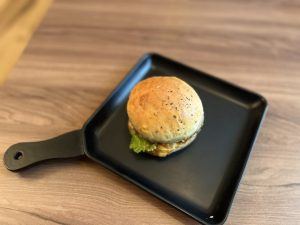 Burger in a pan
