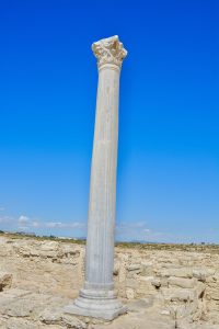 An ancient pillar. From Kourion archaeological sites. Limassol, Cyprus.