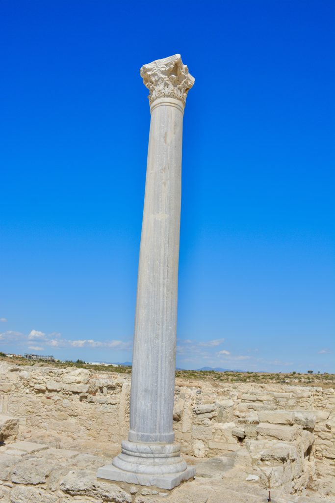 An ancient pillar. From Kourion archaeological sites. Limassol, Cyprus.