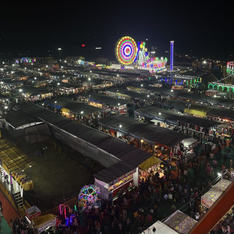 Up, up, and away we go. View of a carnival at night. 
#WCBHOPAL