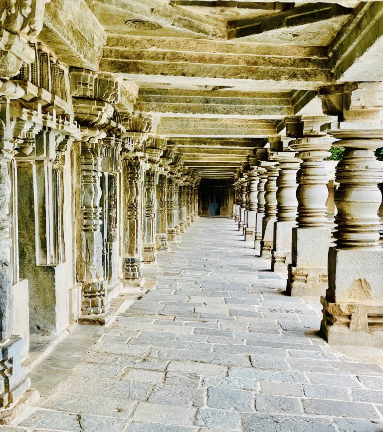 Stone pillars (Hoysala Architecture) in Chanakesava temple somanathapuram, Karnataka, India