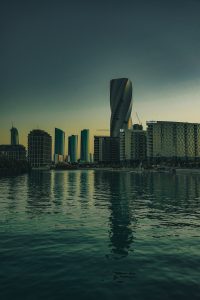 Bahrain's cityscape unfolds in a symphony of modernity, where sleek skyscrapers mingle with the cultural heartbeat of this vibrant Middle Eastern gem