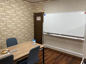 Conference room with whiteboard
