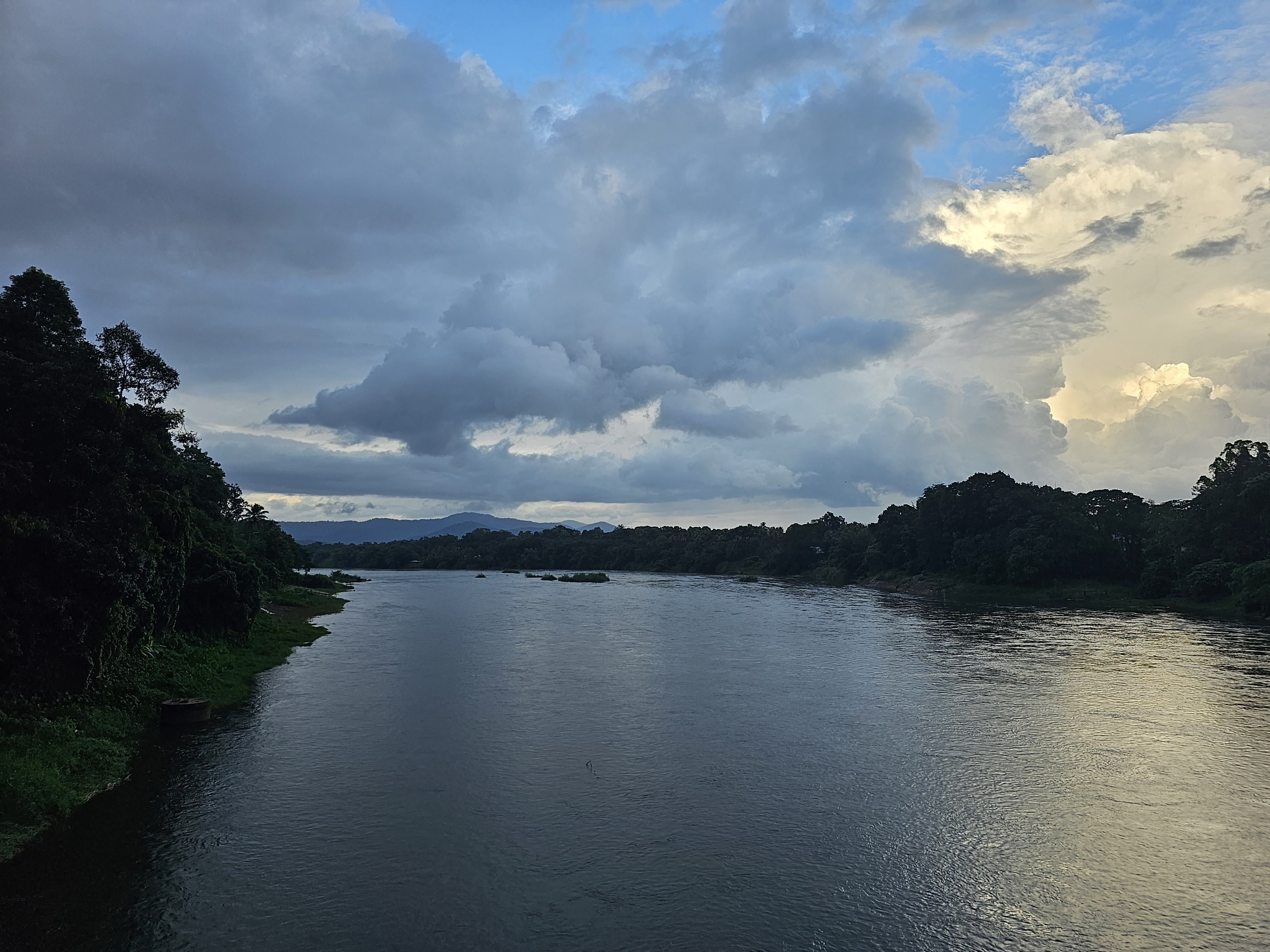A river during the evening. Periyar river in Kerala India.