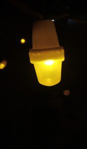 Focused image of a yellow-coloured illumination light.