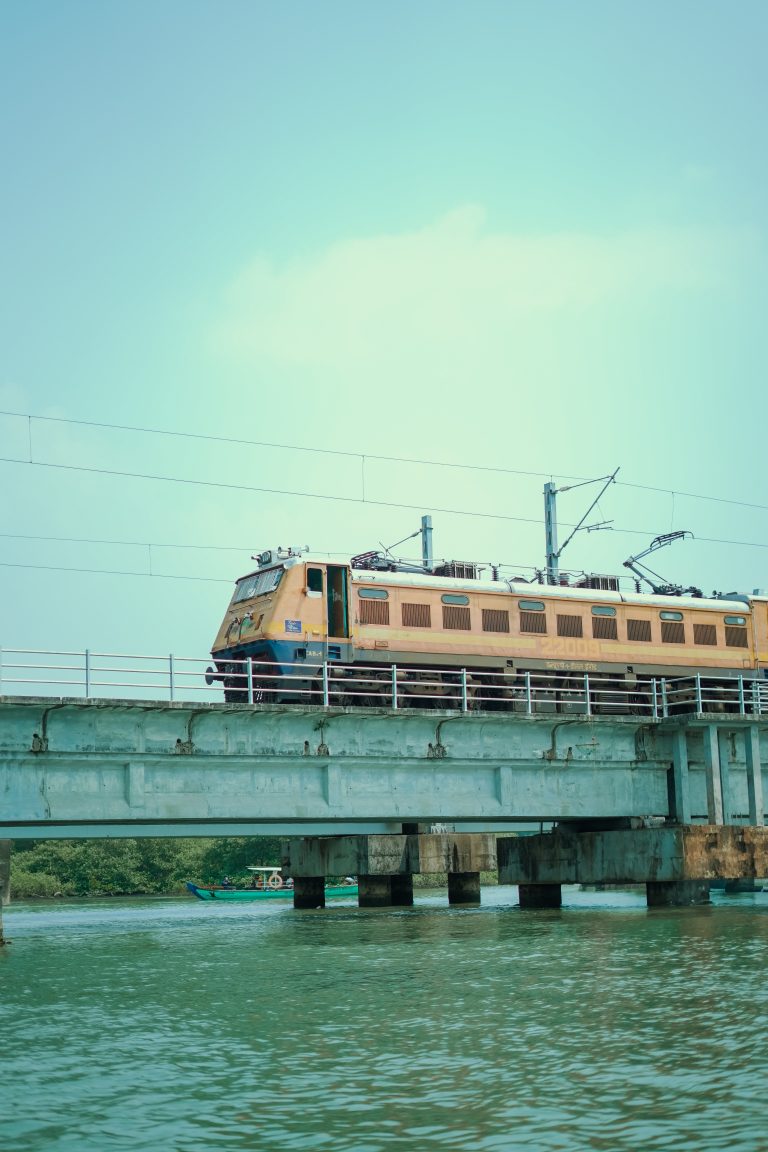 Train with the view of river