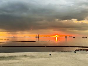Sunset at Dolomite Beach, Manila, Philippines
