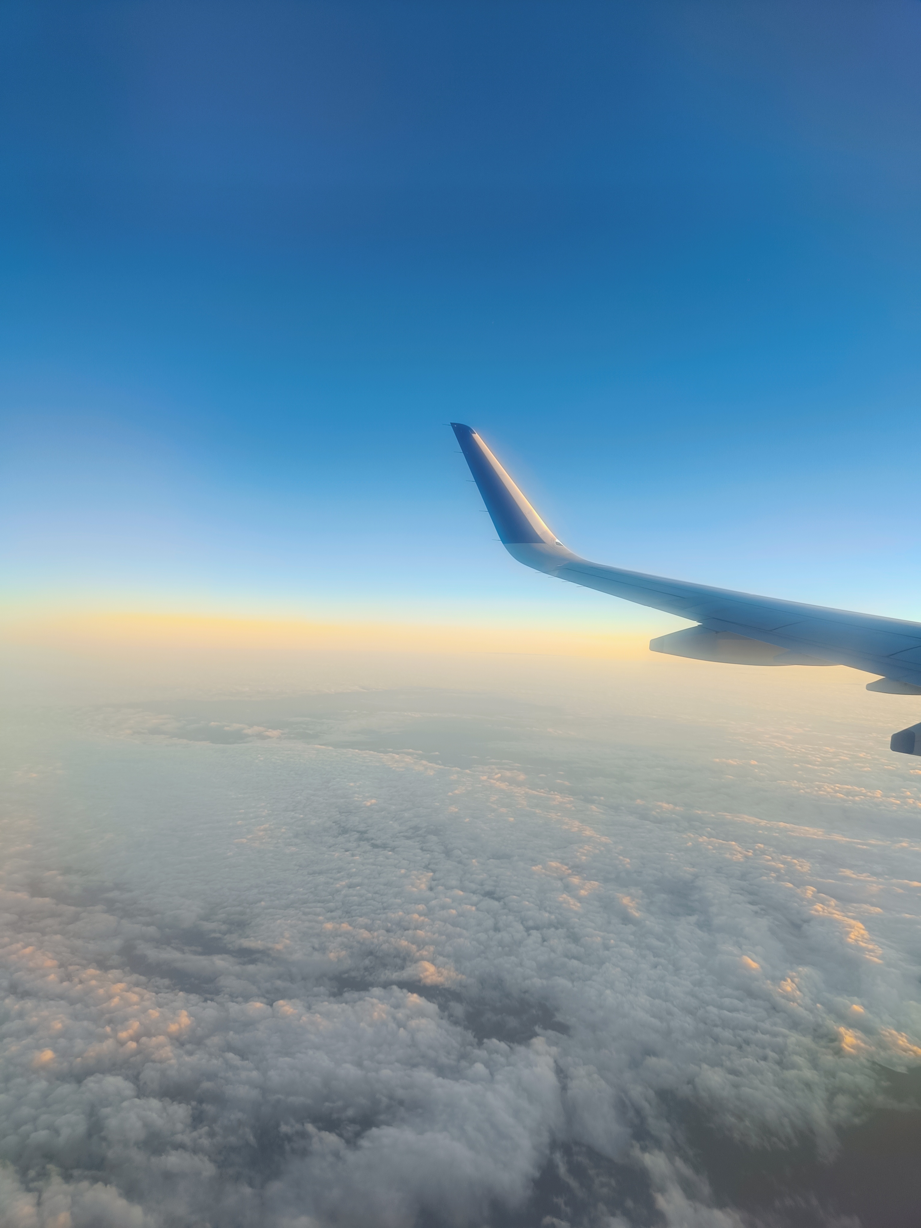 Looking on a carpet of clouds from the airplane.