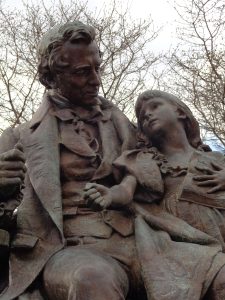 Statue of Thomas Gallaudet & Hellen Keller , Gallaudet University, NoMa, Washington DC / USA