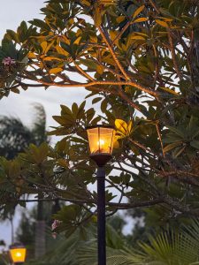 A solitary street lamp casts a warm glow at Iloilo Esplanade.