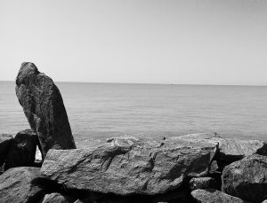 Vertical Rock on Beach