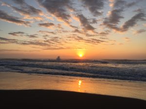 Early summer sunrise on the Shirasato Coast, Chiba Prefecture