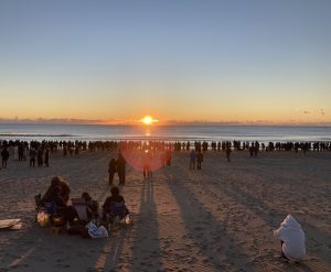 First sunrise of the year 2022 at Toyomi Coast, Chiba Prefecture.