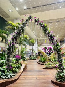 A small garden and rest place in Changi Airport, Singapore 