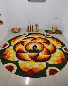 Onam Pookkalam related to the Kerala cultural event.