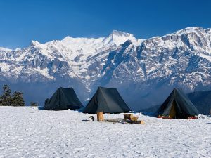 Camping in the montains.