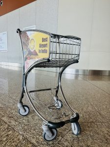 An empty trolley in Mumbai Airport India. 