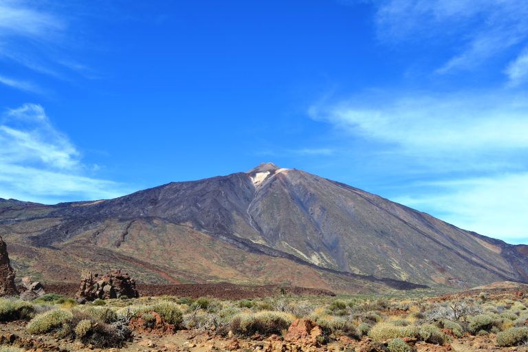 A long view of Mount Teide, Tenerife, Spain