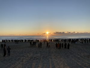 First sunrise of the year 2021 at Toyomi Coast, Chiba Prefecture