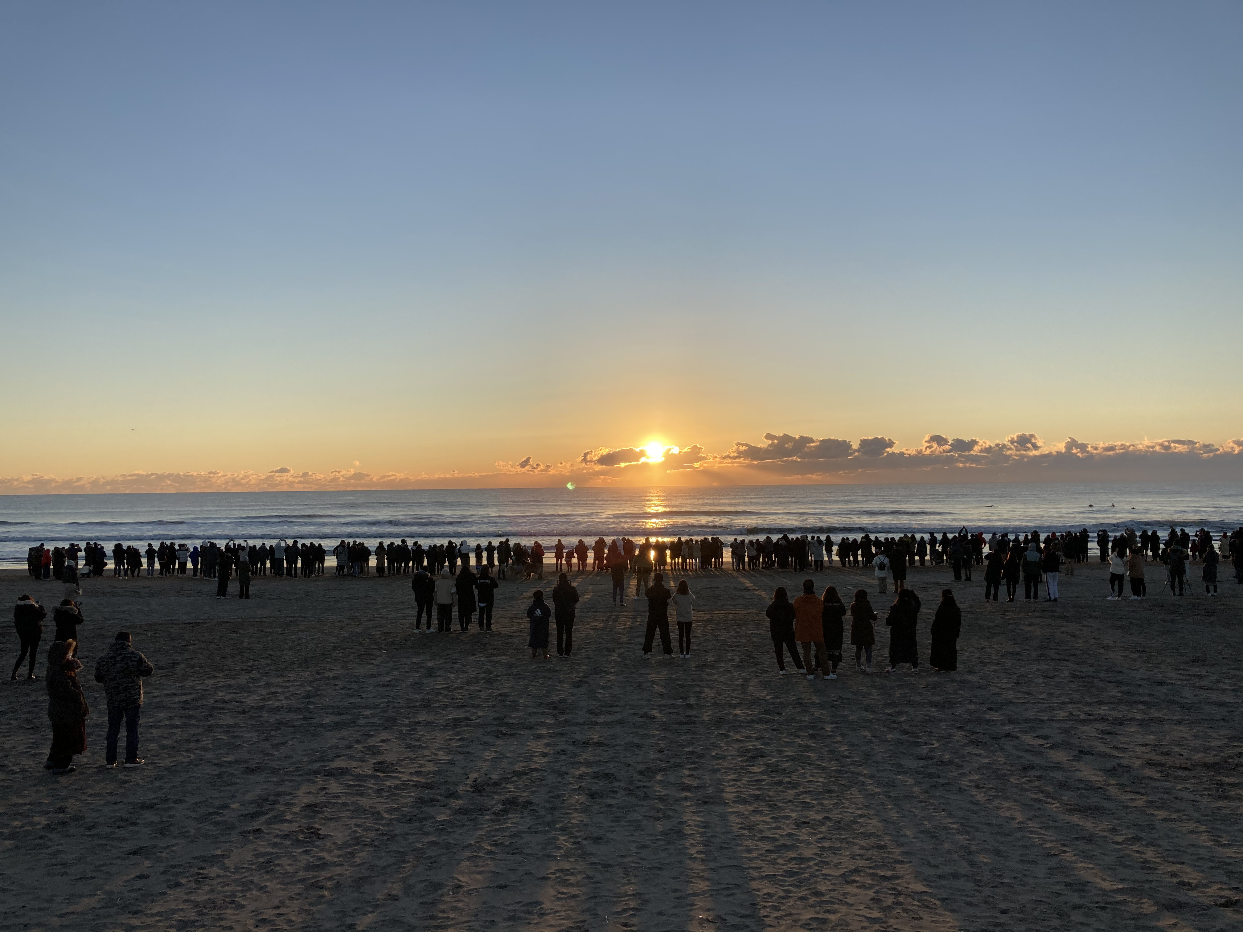 First sunrise of the year 2021 at Toyomi Coast, Chiba Prefecture