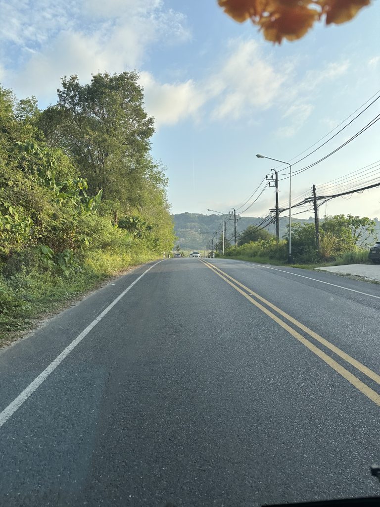 A clean road in Phuket, Thailand.