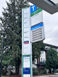 Translinks digital sign for Bus Routes and schedules at North Vancouver! 