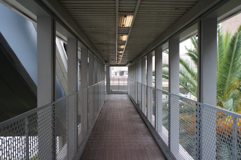 Corridor inside a train station