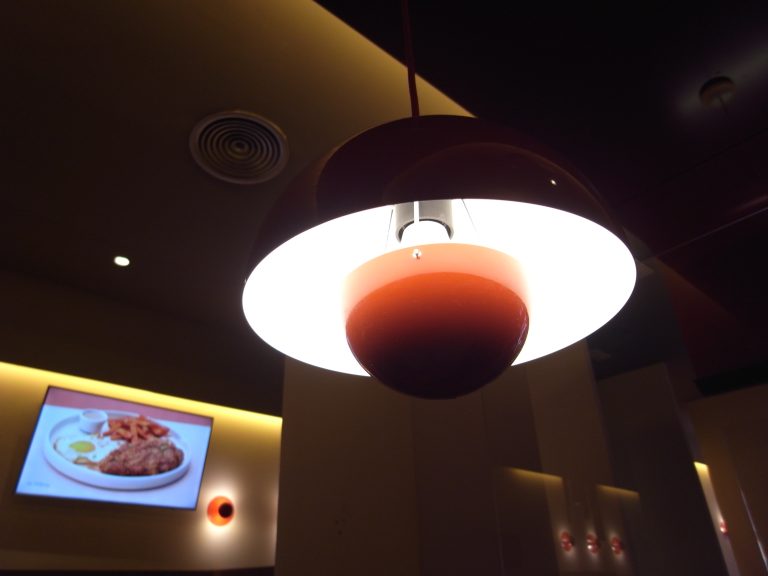 Light fixture at a restaurant