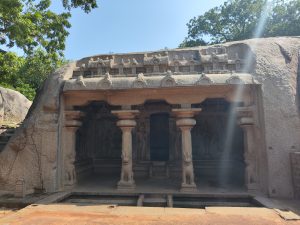 Varaha Mandapam near Krishna Butter ball at Mahabalipuram built during Pallava period 7th century
