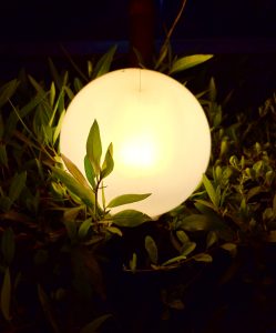 A garden lamp in the night 