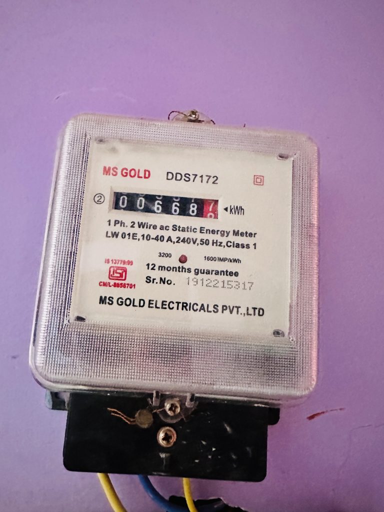 An Electricity meter which is use to measure the amount of electricity consumed.