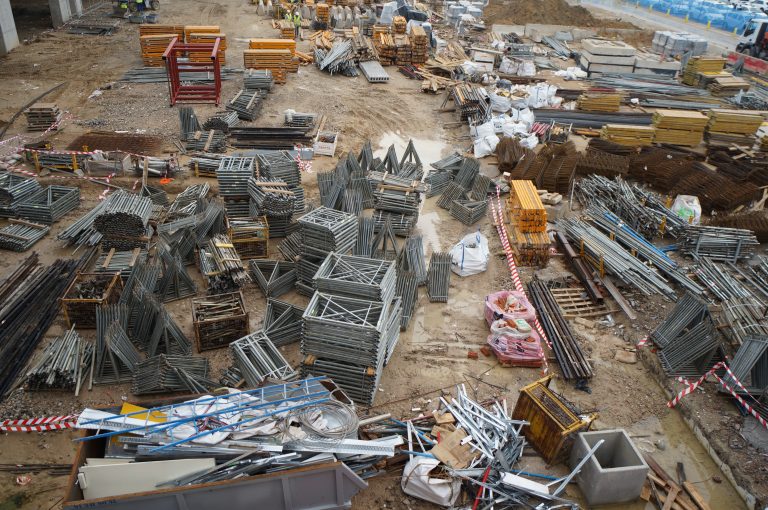 Huge, chaotic construction site