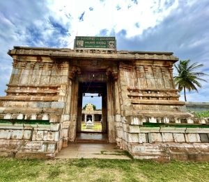 The entrance of a village temple in Chamaraja Nagar, Karnataka.