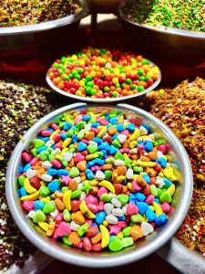 Different types of Sugar Candies for sale from Manek Chowk. Ahmedabad.