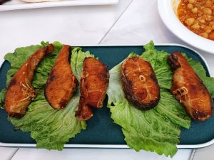 Fish fries in a restaurant in Yiwu, China