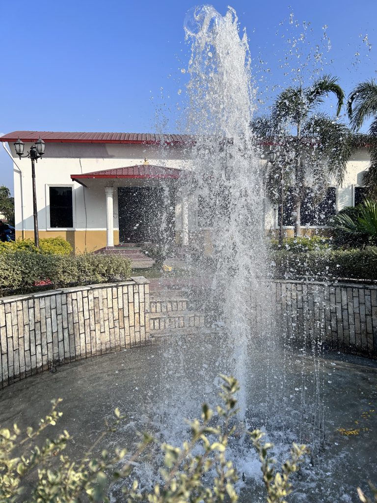 Splashing Water in the party venue, Chitwan