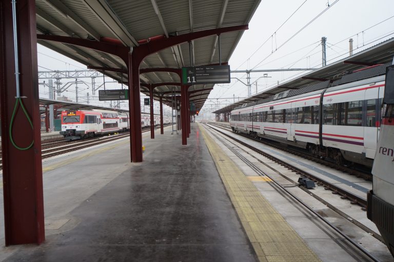 Empty train platform