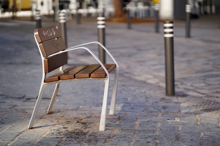 Lonely single-person bench