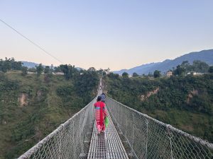 Peoples in the longest Suspension Bridge.