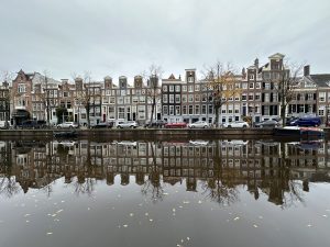 Amsterdam canal with canal houses
