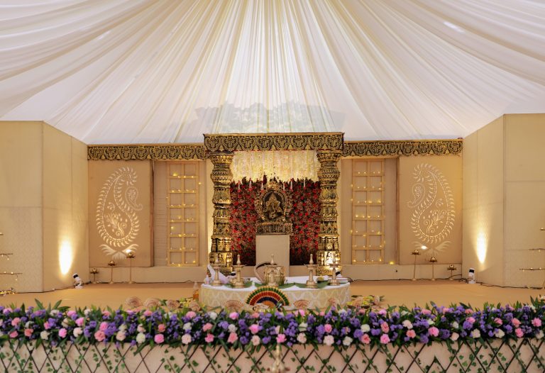 Kalyana Mandapam. A traditional-looking Kerala wedding stage with decorations.