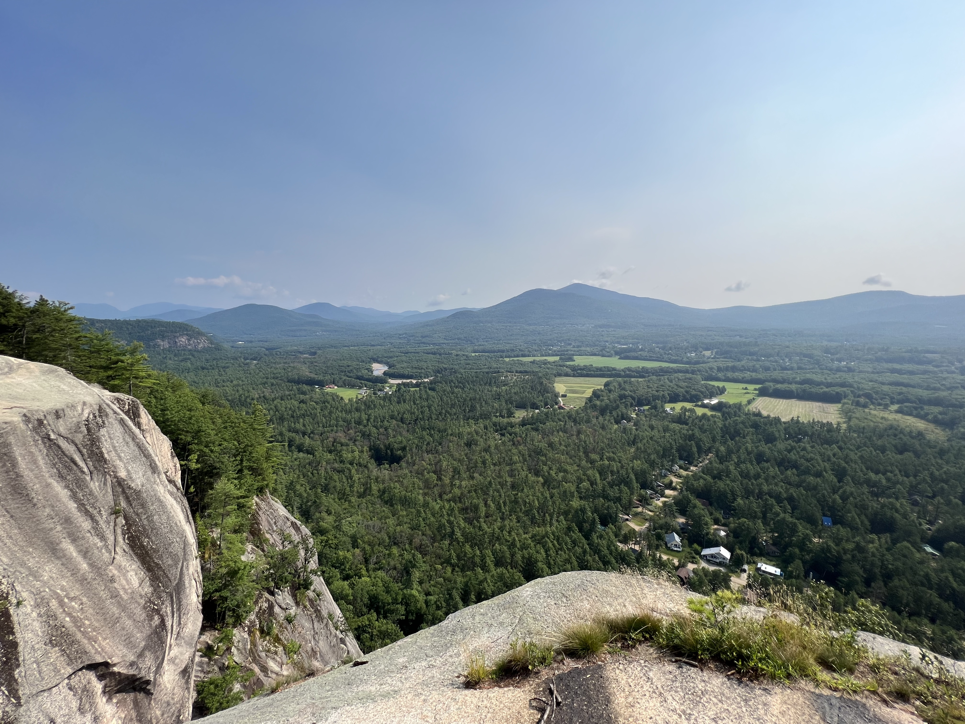 A view of the White Mountains as seen from Cathedral Ledge State Park in Bartlett, New Hampshire.