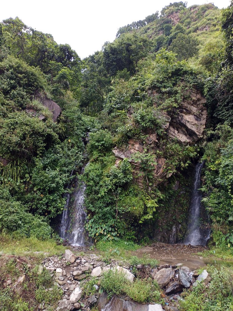 A pair of waterfalls situated in Dolalghat, Nepal.