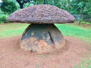 An umbrella stone. A megalith monument from Thrissur, Kerala.