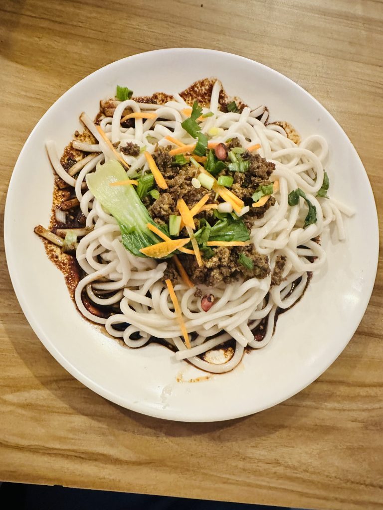 Buff Keema Noodles- One of the popular food mostly in Buddhist community and found in Bouddha area of Kathmandu.