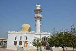 A long view of Mosque with Minarets. From United Arab Emirates.